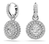 Pendants d'oreilles Sublima, Taille ronde, Blanches, Métal rhodié OS