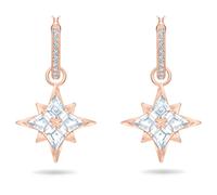 Pendants d'oreilles Symbolica, Étoile, Blanches, Doré à l’or rose 18 carats (750/1000) OS