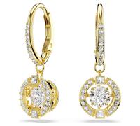 Pendants d'oreilles Una Angelic, Taille ronde, Blanches, Doré à l’or 18 carats (750/1000) OS