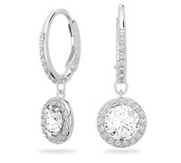 Pendants d'oreilles Una Angelic, Taille ronde, Blanches, Métal rhodié OS