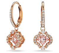 Pendants d'oreilles Una, Trèfle à quatre feuilles, Rose, Doré à l’or rose 18 carats (750/1000) OS