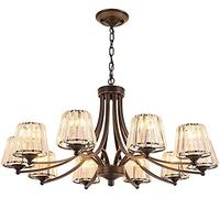 Pendants Lumières, plafonnier Light Crystal Moderne Chandelier rétro Noir Iron Éclairage Pendentif éclair
