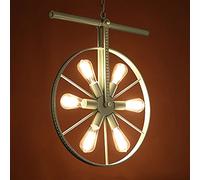 Pendard Roue Industriel Light Vintage Farmhouse, Suspension Antique Rustic Drop Lampes Plafond pour Table à Manger Cuisine îlot de Salon