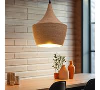 Pendel Lampe Suspendue Textile Corde Salle À Manger ALU Or Naturel Big.Ligt