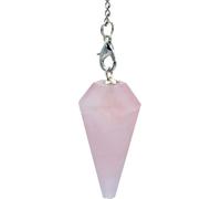 Pendel Rosenquarz mit Chakrakette -- 16 g; 3-4 cm