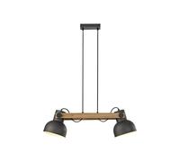 Pendelleuchte à Manger Noir Bois Métal Mobile Long 72 CM Lampe Suspendue E27