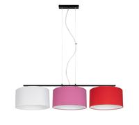 Pendelleuchte à Manger Tissu Blanc Rose Rouge 100 CM E27 Suspendue Blendarm
