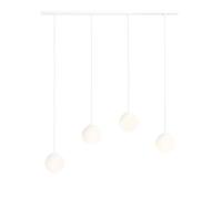 Pendelleuchte Blanc E14 4-flmg Verre Métal Moderne Wohnlich Salon Suspendue