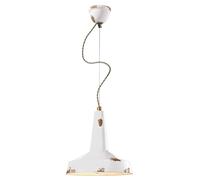 Pendelleuchte Céramique Blanche Ø35cm Antique Shabby E27 Main Suspendue à Manger