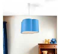 Pendelleuchte E27 Bleu Nuage Garçons Fille Tissu Métal Chambre D'Enfants Lampe