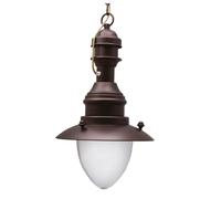 Pendelleuchte Extérieur E27 Echt-Messing Verre B : 20 CM IP43 Maroon Ancien