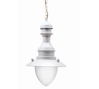 Pendelleuchte Extérieur Gris Echt-Messing Verre E27 IP43 Ø 20 CM Lampe Suspendue