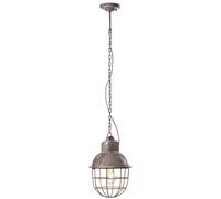 Pendelleuchte Industriel Céramique Métal Ø 26cm Taupe Antique Shabby E27 Lampe