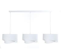 Pendelleuchte Lampe Suspendue Blanc 3-flammig E27 Tissu Velours Moderne à Manger