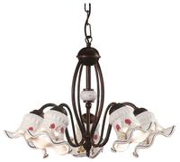 Pendelleuchte Métal Céramique En Cuivre Antique Blanc 5x E14 Main Suspendue