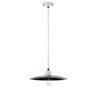 Pendelleuchte Noir Blanc Céramique E27 Rond Ø 35 CM Suspendue Vintage à Manger