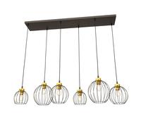 Pendelleuchte Noir or Métal 125 CM Long E27 6-flammig Suspendue Salle à Manger