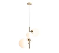 Pendelleuchte or Blanc Métal Verre B : 46 CM Moderne Blendarm Suspendue à Manger