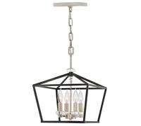 Pendelleuchte Réglable à Manger 33 CM Large Noir Nickel 4x E14 Lampe Suspendue