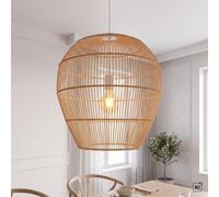 Pendelleuchte Salle à Manger Bambou Nature Ø50 CM Moderne E27 Lampe Suspendue