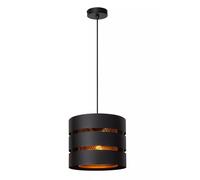 Pendelleuchte Salle à Manger Noir or Métal Rond Ø26 CM E27 Lampe Suspendue