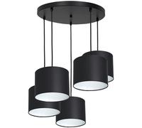 Pendelleuchte Salle à Manger Noir Tissu Métal 58 CM E27 Lampe Suspendue Blendarm