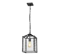 Pendelleuchte Suspensions E27 B : 25cm Métal Verre Gunmetal Gris Cuisine Manger