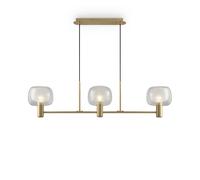 Pendelleuchte Verre Aluminium en Or à Manger 104 CM E14 Suspendue 3-flammig