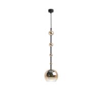 Pendelleuchte Verre Fumé Métal Rond Ø 16 CM H : Max. 362,5 GU10 Lampe Suspendue