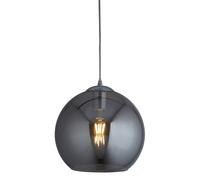 Pendelleuchte Verre Fumé Rond Ø 30 CM H : Max. 1,2 M Gris E27 Suspendue à Manger