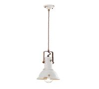 Pendelleuchte Vintage Céramique Abat-Jour Ø 23 CM E27 Blanc Antique Shabby Lampe