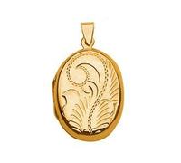 Pendentif - 1001 BIJOUX - Cassolette ovale en Plaqué Or - Hauteur 3,6 cm - Largeur 2,2 cm