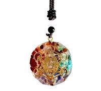 Pendentif 7 Chakras Collier Orgonite Métatron Géométrie Sacrée Talisman Richesse Amulette Mystique Porte-Bonheur Potentissimo Accessoire Idée Cadeau Homme Femme
