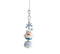 Pendentif à breloque porte-clés bonhomme de neige et flocon de