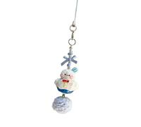 Pendentif à breloque porte-clés bonhomme de neige et flocon de