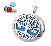 Pendentif à l'huile d'aromathérapie, collier pendentif à l'huile,Collier diffuseur d’huile Pendentif médaillon en acier inoxydable | Collier médaillon de parfum creux, bijoux pour hommes et femmes