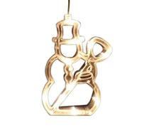 Pendentif à Piles avec Ventouse en Forme de Bonhomme de Neige, lumière Blanche Chaude, décoration de Noël