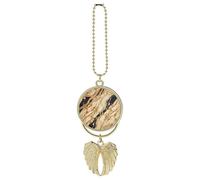 Pendentif à suspendre en marbre pour voiture, en alliage de zinc, pour soulager la fatigue visuelle, porte-clés vintage, décoration à suspendre pour intérieur de voiture, style doré