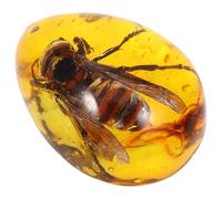 Pendentif Abeille en Ambre, Charme Spécimen Insecte, Goutte