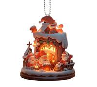 Pendentif Acrylique de Noël - Tag de Suspension du Père Noël, Ornement Transparent décoratif avec thème de Vacances, Accessoire léger élégant | Idéal pour la Chambre d'arbres Home Office Festive