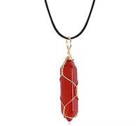Pendentif Agate Rouge Cristal Rétro Cadeaux Saint Valentin Bijoux Décoration Collier Cornaline Prisme Hexagonal pour Amis Pendentif Agate Rouge Collier Cornaline Pendentif Pierres Précieuses F