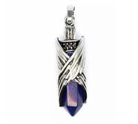 Pendentif Aile d'ange Hexagonal en Cristal Naturel et Pointe de Perle - Lazuli