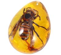 Pendentif Ambre Goutte Spécimen D’abeille, Bijou Charme