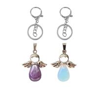 Pendentif Ange 2 Pièces, Porte-Clés 2 Pièces, Pendentif Cristal De Guérison, Décorations en Cristal, Accessoires De Pendentif Bricolage