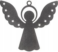 Pendentif ange de Noël avec étoiles argent Décoration de Noël