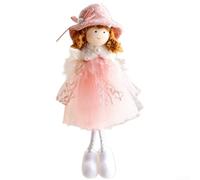 Pendentif ange fille en tissu avec jupe en tulle délicate pour sapin de Noël, décoration à suspendre pour créer une atmosphère de vacances invitante (poudre)