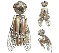 Pendentif ange gardien élégant en argent sterling avec pendentif ange gardien sculpté à la main et aile en filigrane, pour femme et homme, parfait pour la Saint-Valentin et les anniversaires