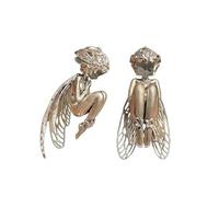 Pendentif ange silencieux - Élégant pendentif ange gardien - Cheveux bouclés sculptés à la main et ailes en filigrane - Cadeau pour femme et homme - Cadeau significatif pour les amis