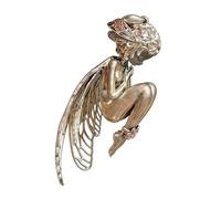 Pendentif Ange Silencieux pour Femmes, Collier Élégant de Gardien Angélique, Bijou en Relief avec Cheveux Bouclés Sculptés à la Main et Ailes en Filigrane, Cadeau de Charme pour Filles, Fille ou Mère
