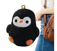 - Pendentif animal de dessin animé en résine, figurine d'hiver mignonne | Accessoire de sac miniature pour cadeaux de vacances, figurine à collectionner pour, noir, Consulte la